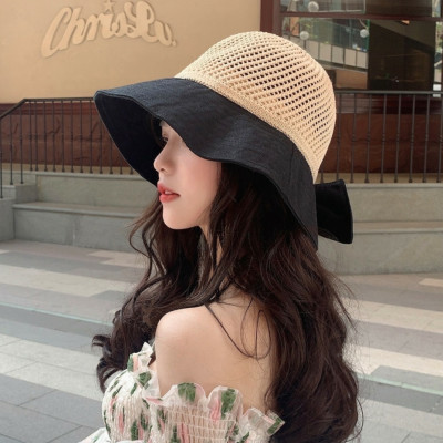 Nón nữ đi biển đẹp mũ rộng vành chống nắng UV cho nữ chất liệu cói vải gấp gọn dona2203204