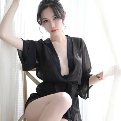 Đồ ngủ Sexy kiểu áo sơ mi che quần quyến rũ