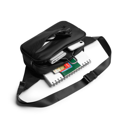 Túi đeo chéo thời trang KINGBAG BAMBOO nhiều ngăn, vải kháng nước tốt, khóa YKK, màu đen - Hàng chính hãng