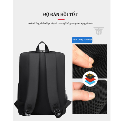 Balo Nam Đa Chức Năng Teement, Đựng Vừa Laptop 15.6 Inch Siêu Nhẹ, Chống Xước , Chống Nước Hiệu Quả - Hàng Chính Hãng