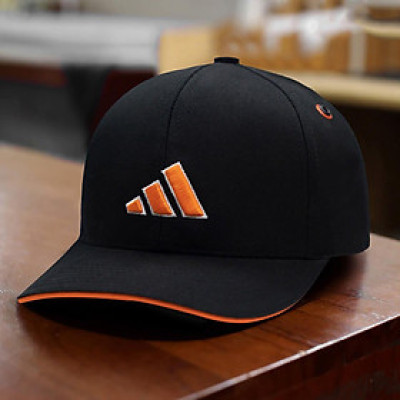 Nón kết, mũ lưỡi trai Adi.das logo cam phối vải kaki form chuẩn thời trang cao cấp