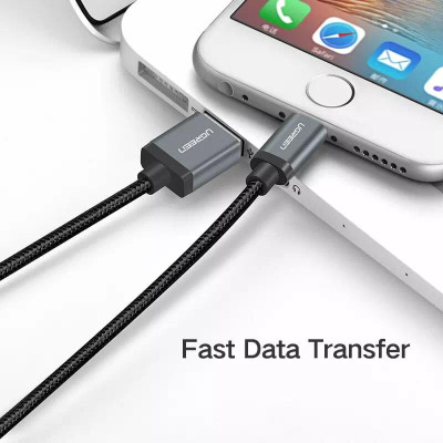 Ugreen 40985 1M màu Đen Cáp Lightning sạc + truyền dữ liệu cho iPhone Ugreen US199 - Hàng Chính Hãng