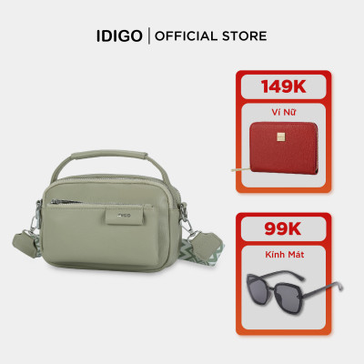 Túi xách nữ đeo vai phom mềm, túi đeo chéo nữ nhiều ngăn dây đeo vải họa tiết IDIGO FB2 - 4323