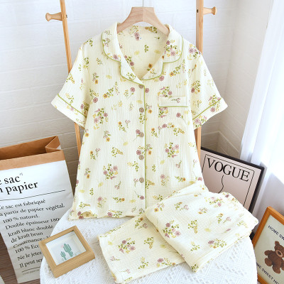 Bộ Pijama, Đồ Bộ Mặc Nhà Áo Cộc Quần Dài Chất Liệu Xô Muslin  M2 Cao Cấp