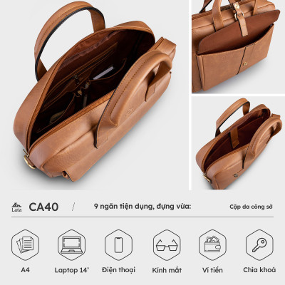 Cặp Công Sở Lata ( Thời trang nam basic - Cặp da CA40 )