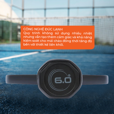 Vợt Pickleball Sixzero 6.0 Black Diamond Power 16mm Cao Cấp - Lõi Carbon Siêu Cứng, Tấn Công Uy Lực, Kiểm Soát Tối Ưu
