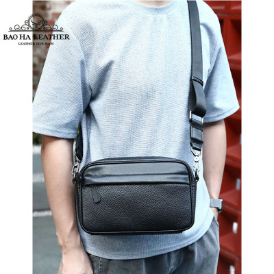 Túi đeo chéo nam mini da bò thật BAOHA LEATHER BHM6189 Túi da đeo vai nhỏ