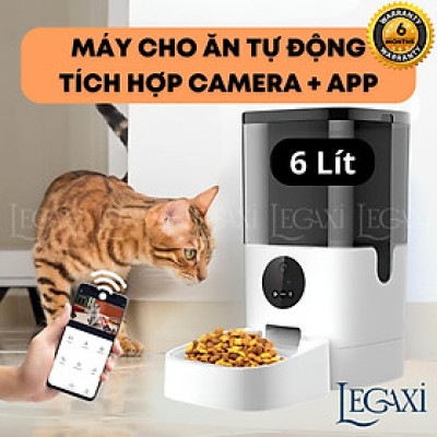 [XÃ LỖ] Máy Cho Ăn Tự Động Chó Mèo Pet Thú Cưng Dung Tích 6 Lít Camera Kết Nối Bluetooth App Ghi Âm Dudupet Cat Dog Legaxi