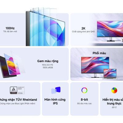 Màn Hình Máy Tính Xiaomi 2K Monitor A27Qi EU 27inch / LCD IPS / 100Hz / 2K / 6ms - Hàng Chính Hãng