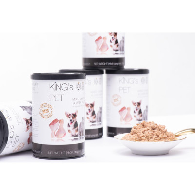 Pate Hỗn Hợp Gà King’s Pet lon 380g thức ăn cho chó mèo