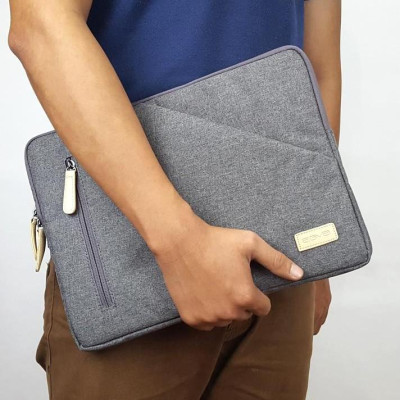 Túi chống sốc Laptop 13 inch AGVA Urban Denim - Kích thước Ngang 34 x Rộng 1.5 x Cao 25 cm - Mã LTB262GRE (Xám) - Túi chính hãng bảo hành 2 năm