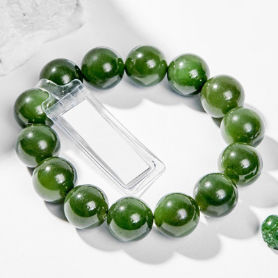 Vòng Tay Phong Thủy Nam Đá Ngọc Bích (15mm) Mệnh Mộc, Hỏa Ngọc Quý Gemstones