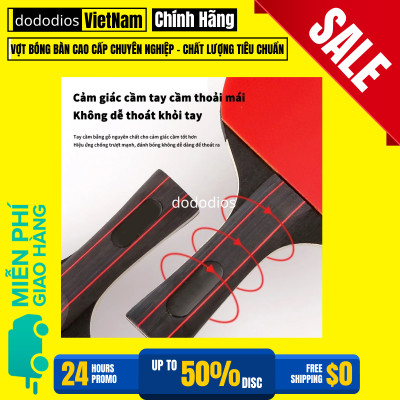 Vợt bóng bàn cốt gỗ cao cấp đảm bảo tiêu chuẩn thi đấu chuyên nghiệp - Hàng chính hãng dododios