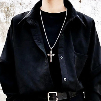 Dây chuyền vòng cổ chữ thập bản to cá tính