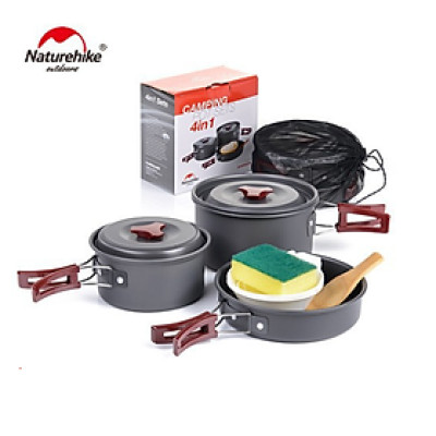 Bộ nồi cắm trại 4 món NatureHike NH15T203-G