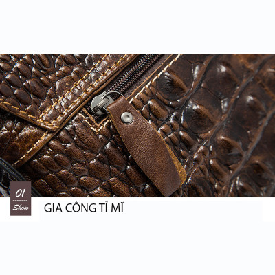 Túi đeo chéo nam DA BÒ THẬT – BEE GEE DCN9346