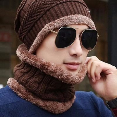 Mũ Len Kèm Khăn Chui Đầu (Freesize)