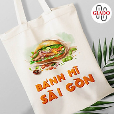 Túi canvas GIADO, túi vải bố, túi tote mẫu bánh mì Sài Gòn