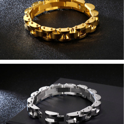 Lắc tay nam - vòng tay nam titan nguyên chất kiểu bán nguyệt - T135