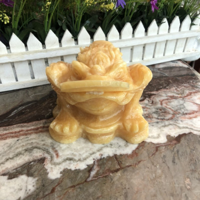 Tượng Cóc Ba Chân, Cóc Ngậm Tiền, Thiềm Thừ phong thủy chiêu tài lộc đá ngọc hoàng long - Dài 13cm