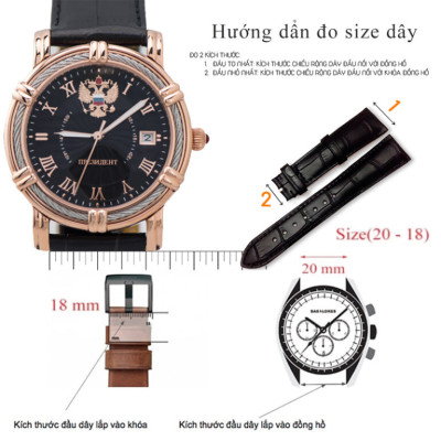 Dây Đồng Hồ Da Cá Sấu ORIENT Màu Xanh Navy Chỉ Trắng