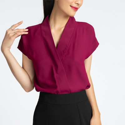 Áo Kiểu Công Sở Đẹp Thời trang thiết kế Hity TOP109 (Đỏ Auburn)