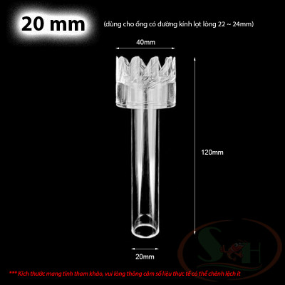 Đầu lọc hút váng acrylic xoay đầu mica rãnh xoáy skimmer bể cá tép thủy sinh