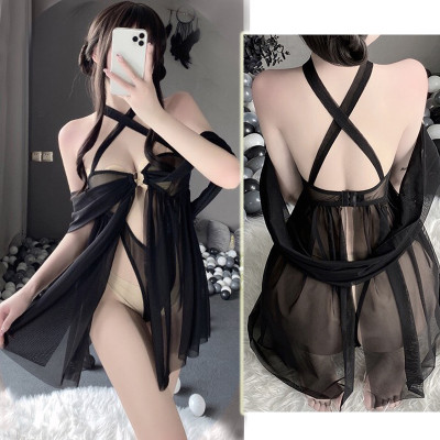 Váy ngủ xuyên thấu liền chip lọt khe sexy gợi cảm P40 - Đầm ngủ hở lưng quyến rũ - Đồ ngủ nữ