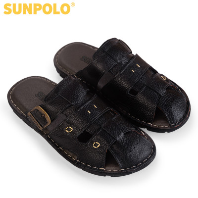 Dép Bít mũi Da bò cao cấp SUNPOLO ABI020