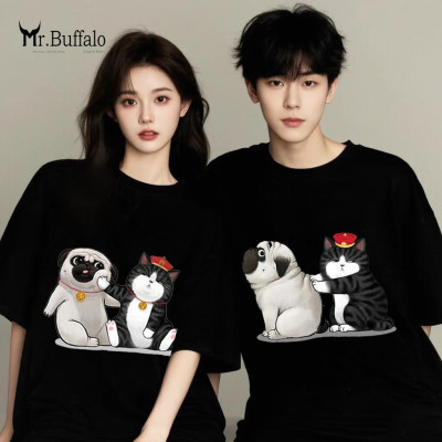 Áo Thun Mr.Buffalo đôi, cặp Tshirt Cotton 100% Unisex Form Oversize Local Brand D07D08