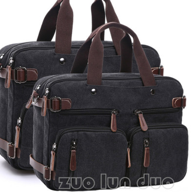 Túi xách nam công sở 2 trong 1 vải cavans cao cấp size 15,6inh và size 17.3inh phong cách mới