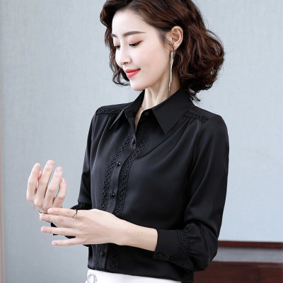 Áo sơ mi công sở nữ viền ren sang trọng thanh lịch