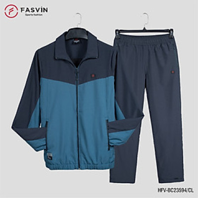 Bộ quần áo gió nam 2 lớp FASVIN BC23594.HN vải thể thao cao cấp lót vải thun hàng chính hãng
