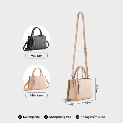 Túi Yuumy ( Thời trang nữ dáng vuông viền chỉ size 20 - Túi đeo chéo da Smooth YN250 )