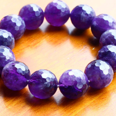 Vòng thạch anh tím hạt đa giác size 16mm mệnh hỏa. thổ - Ngọc Quý Gemstones