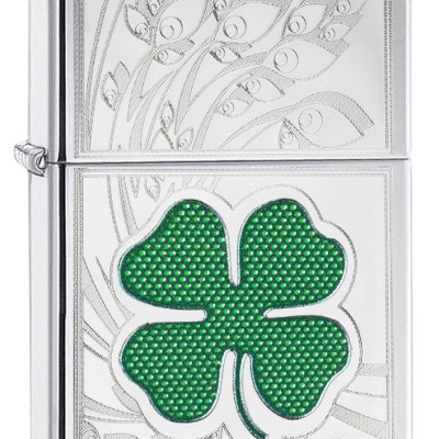 Bật lửa Zippo Clover High Polish Chrome Design 24699