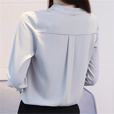 Áo sơ mi công sở kiểu áo sơ mi kiểu đắp chéo cổ V QK01 -  Áo sơ mi công sở hàn quốc