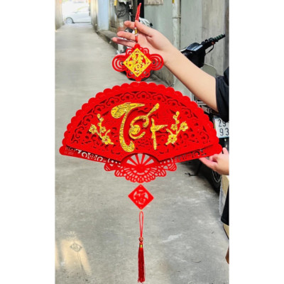 Dây Treo Trang Trí Tết Hình Quạt , Liễn Khánh Trang Trí Nhà Cửa, Dây Treo Chữ Chất Liệu Nhung Đẹp Bền - HÀNG CHÍNH HÃNG MINIIN