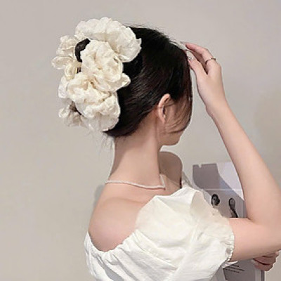 Kẹp Tóc Nơ Bong Bóng Nhiều Lớp Hoa Cho Nữ - Phụ Kiện Tóc Dễ Thương