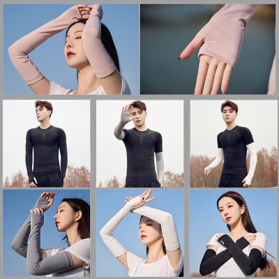 Găng Tay Chống Nắng Unisex Xỏ Ngón Chống Tia UV Thun Lạnh Cao Cấp (Nhiều Màu)