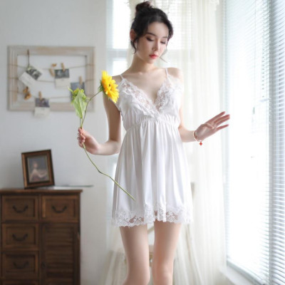 Váy ngủ sexy phi lụa 2 dây đơn giản sang trọng