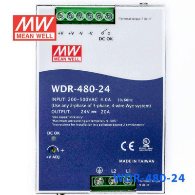 Nguồn Meanwell WDR-480-24 Hàng nhập khẩu