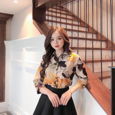 Sơ mi nữ họa tiết hoa HB77