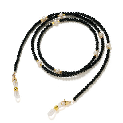 Phụ kiện kính chuỗi đeo mặt nạ đeo khẩu trang dây chuyền đeo kính râm kính cận cườm đen nổi bật