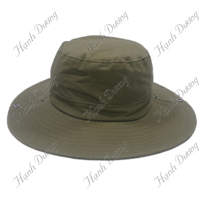 Mũ rộng vành nam tai bèo thêu chữ Columbia, may 2 lớp chống nóng tốt, dây quai rút dễ dàng, vành rộng 8.5cm - Hạnh Dương