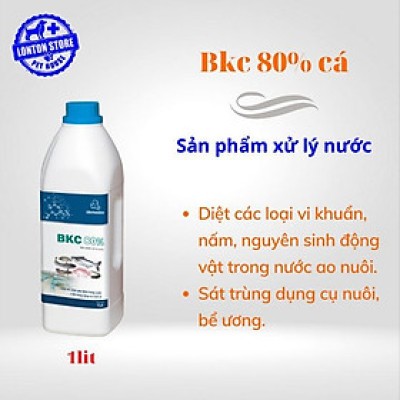 Vemedim BKC 80% cá, sản phẩm xử lý nước ao nuôi cá, chai 1lit