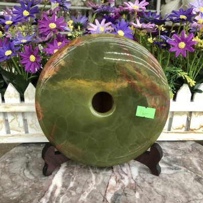Đồng điếu (đồng tiền ) phong thủy đá ngọc Onyx - Đường kính 16 cm