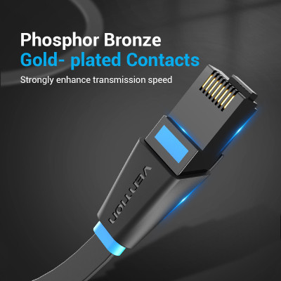 Dây cáp mạng Cat6 UTP Vention, dạng dẹt - độ dài 1m-15m dùng cho máy tính, laptop - Hàng chính hãng