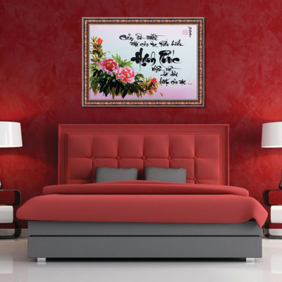 Tranh Thư Pháp HẠNH PHÚC LÀ BIẾT CHO ĐI (TP_41X56_33) (41 x 56 cm) Thế Giới Tranh Đẹp