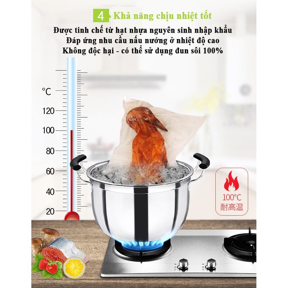 Túi hút chân không thực phẩm hai mặt trơn, 1kg túi hút chân không PA PE trơn dày 10 zem cao cấp đủ size (2 mặt trơn)